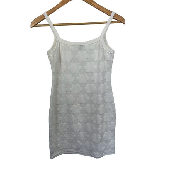 Papermoon Daisy Pattern Terry Cloth Bodycon Mini Dress, Small - Picture 3 of 8